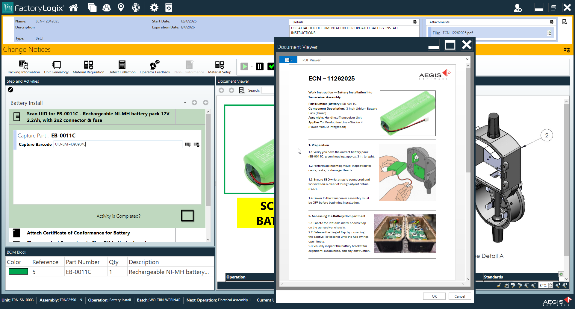 Change notice non-modal Document Viewer window
