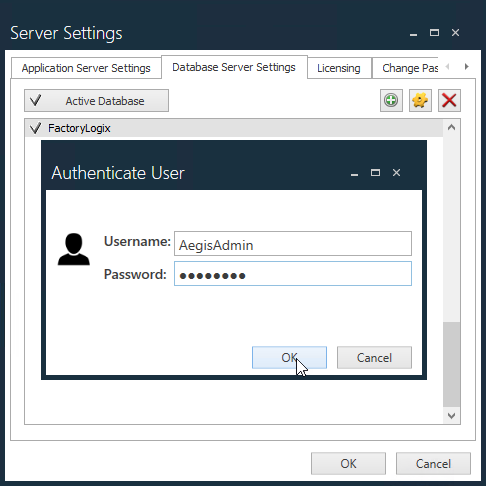 Authenticate User dialog