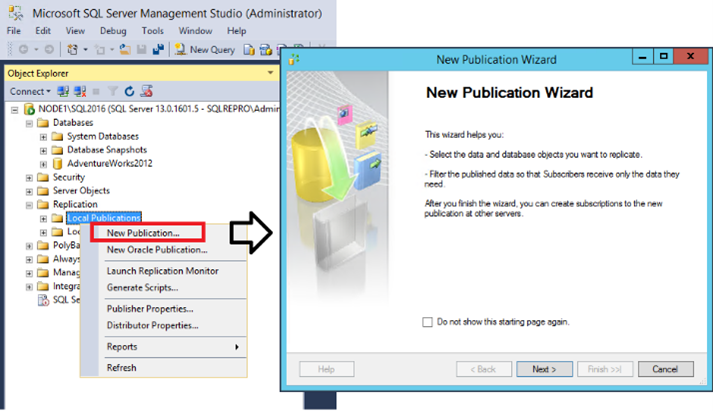 New Publication wizard