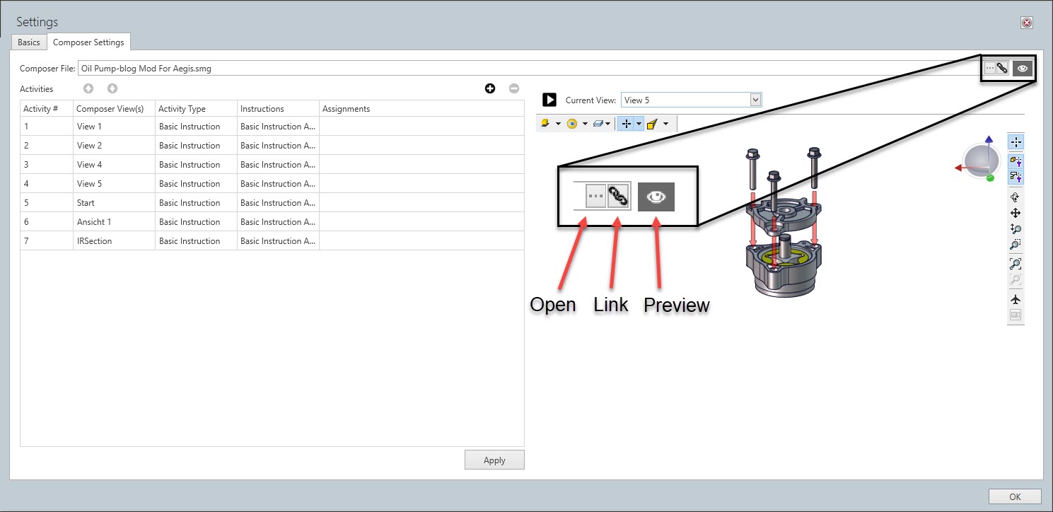 Composer Step Settings
