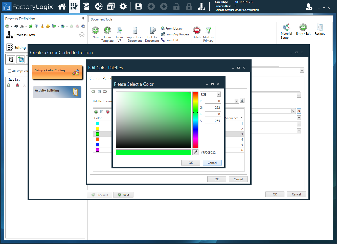 Edit a color palette