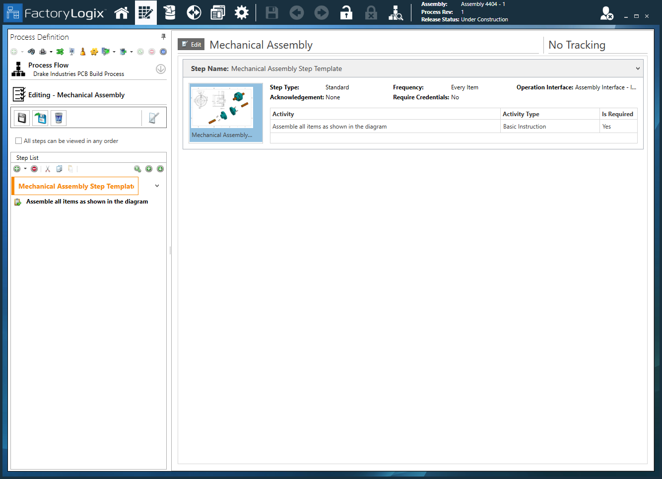Mechanical Assembly Step template