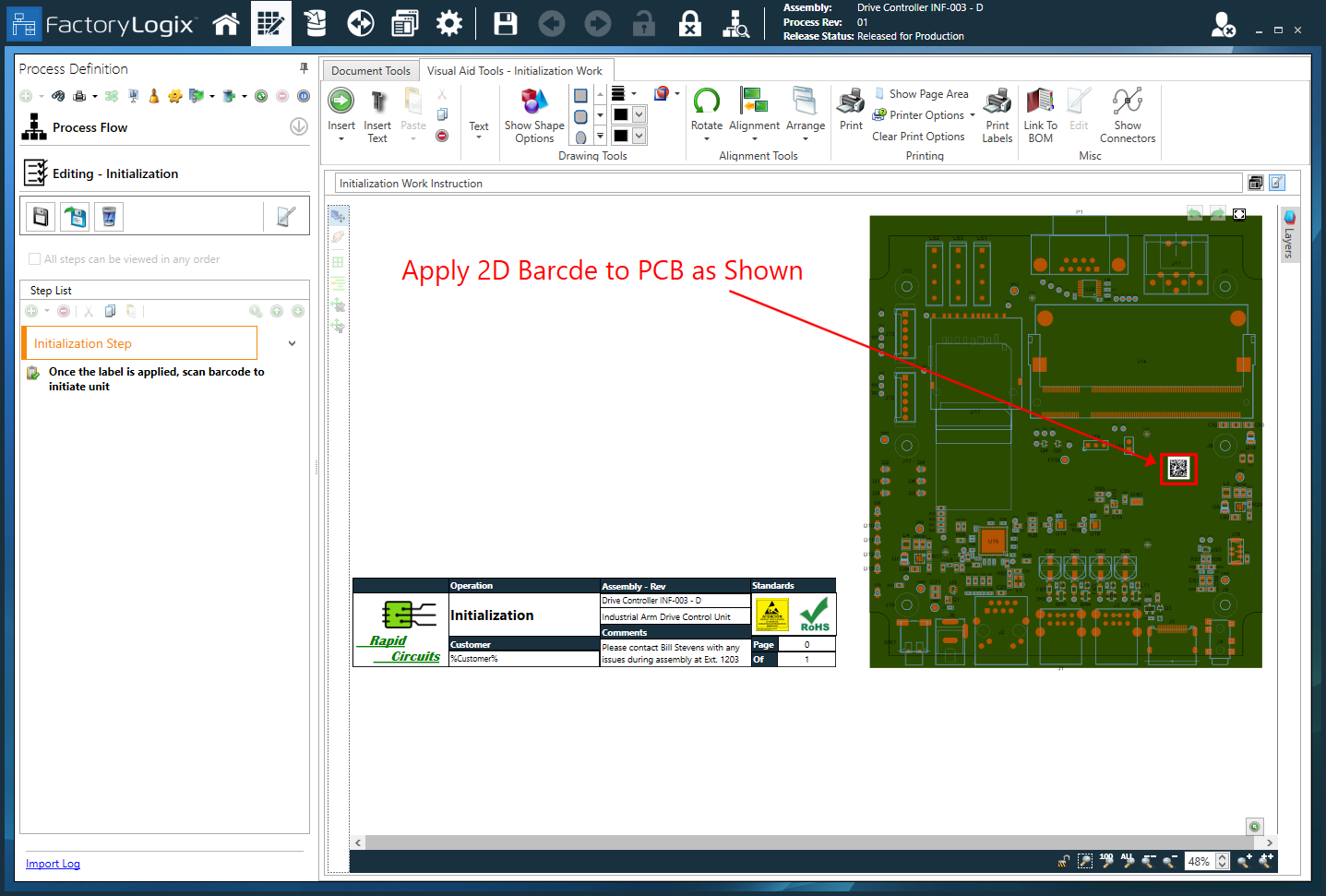Initialization step type