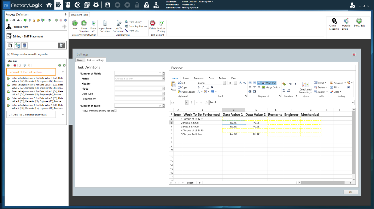 Task List spreadsheet