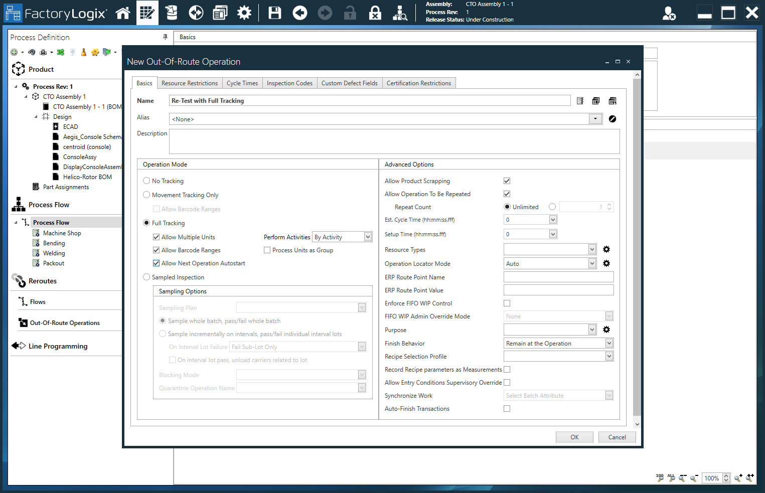 Re-Test with Full Tracking Out-Of-Route operation