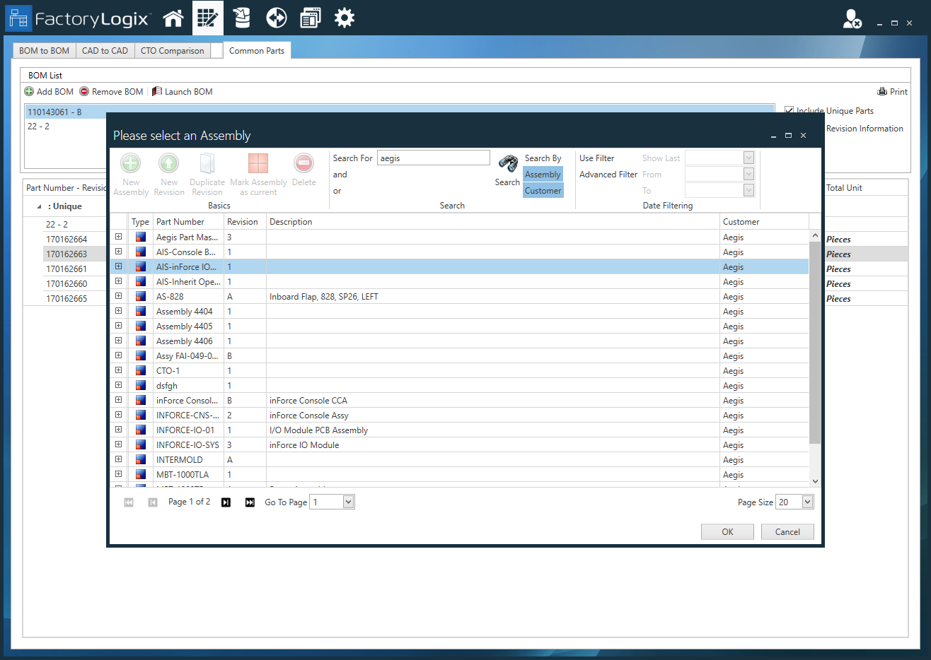 Please select an Assembly dialog