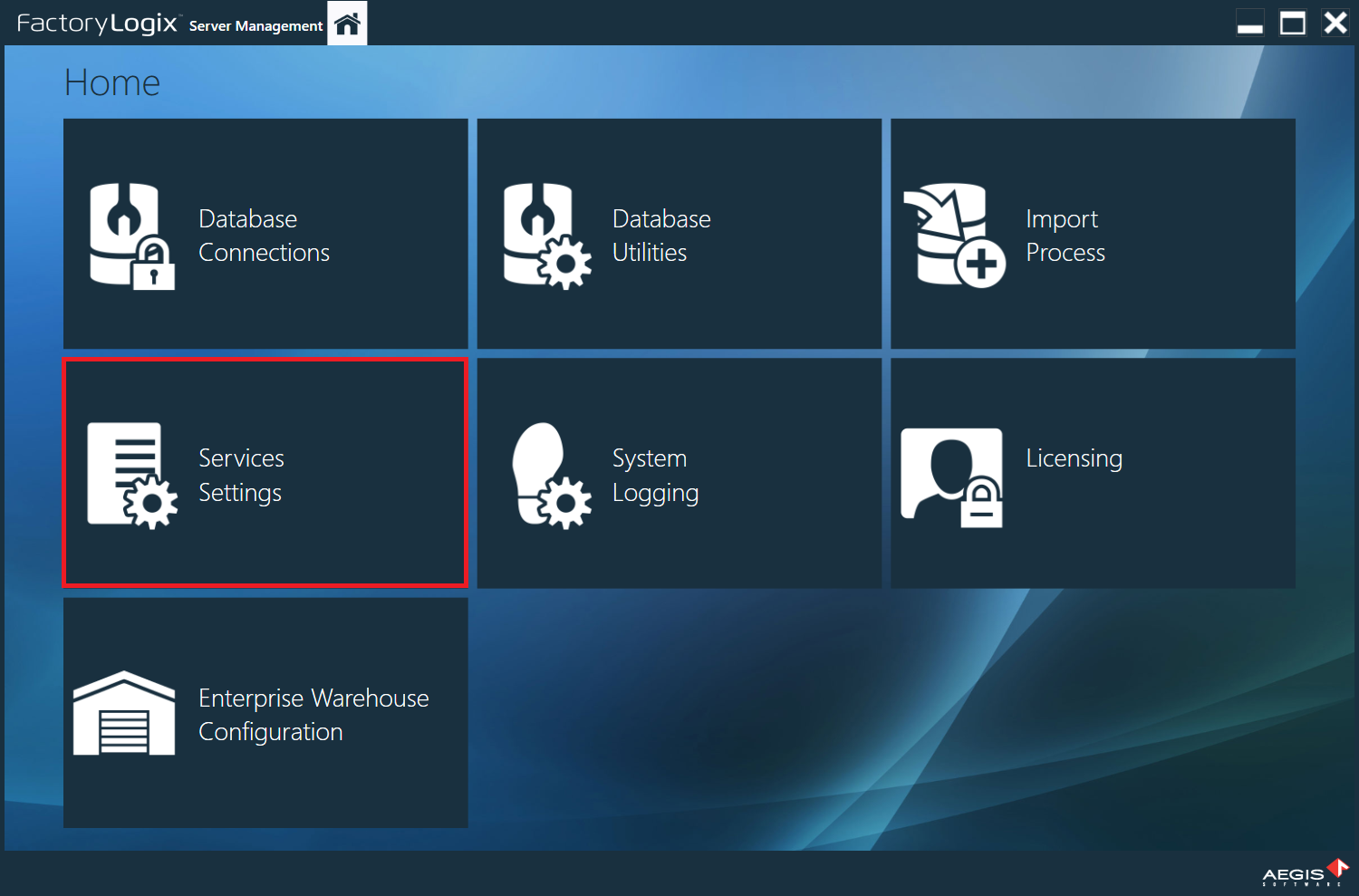 Select the Services Settings button