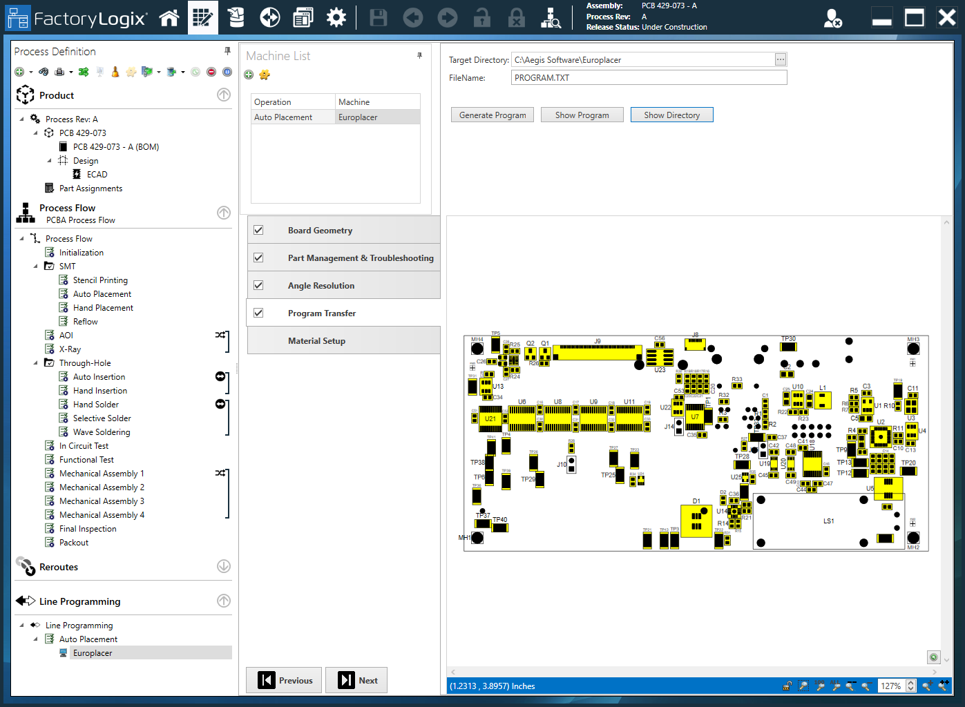 Program Transfer options