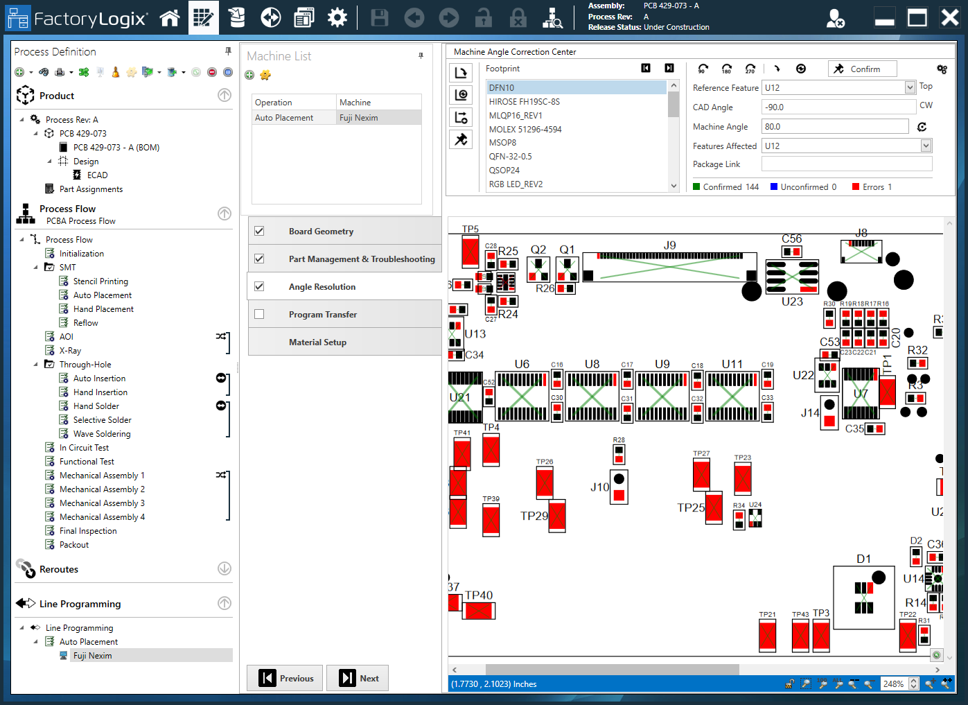 Fuji Nexim - correct machine angles