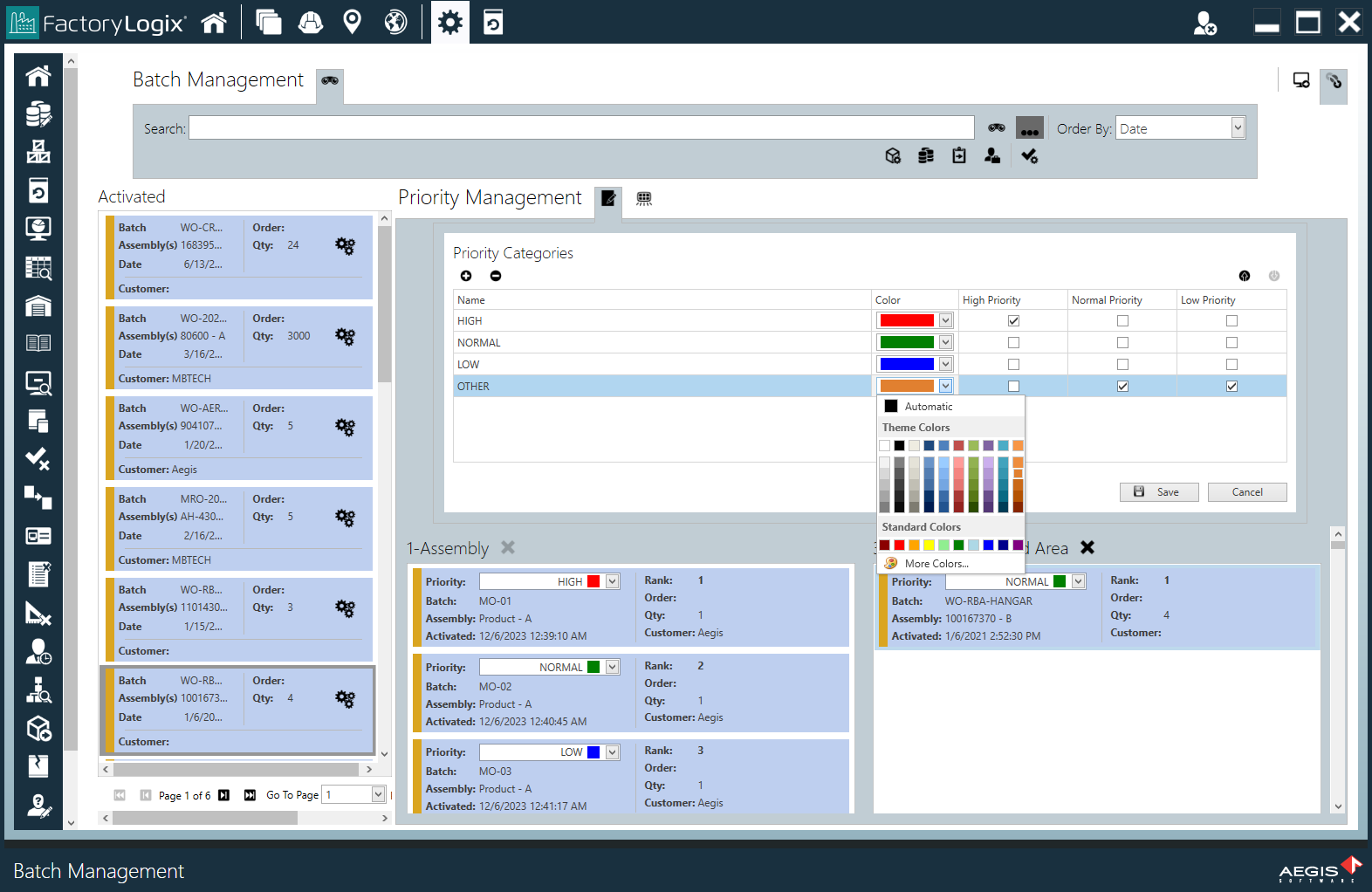 Batch Priority Categories