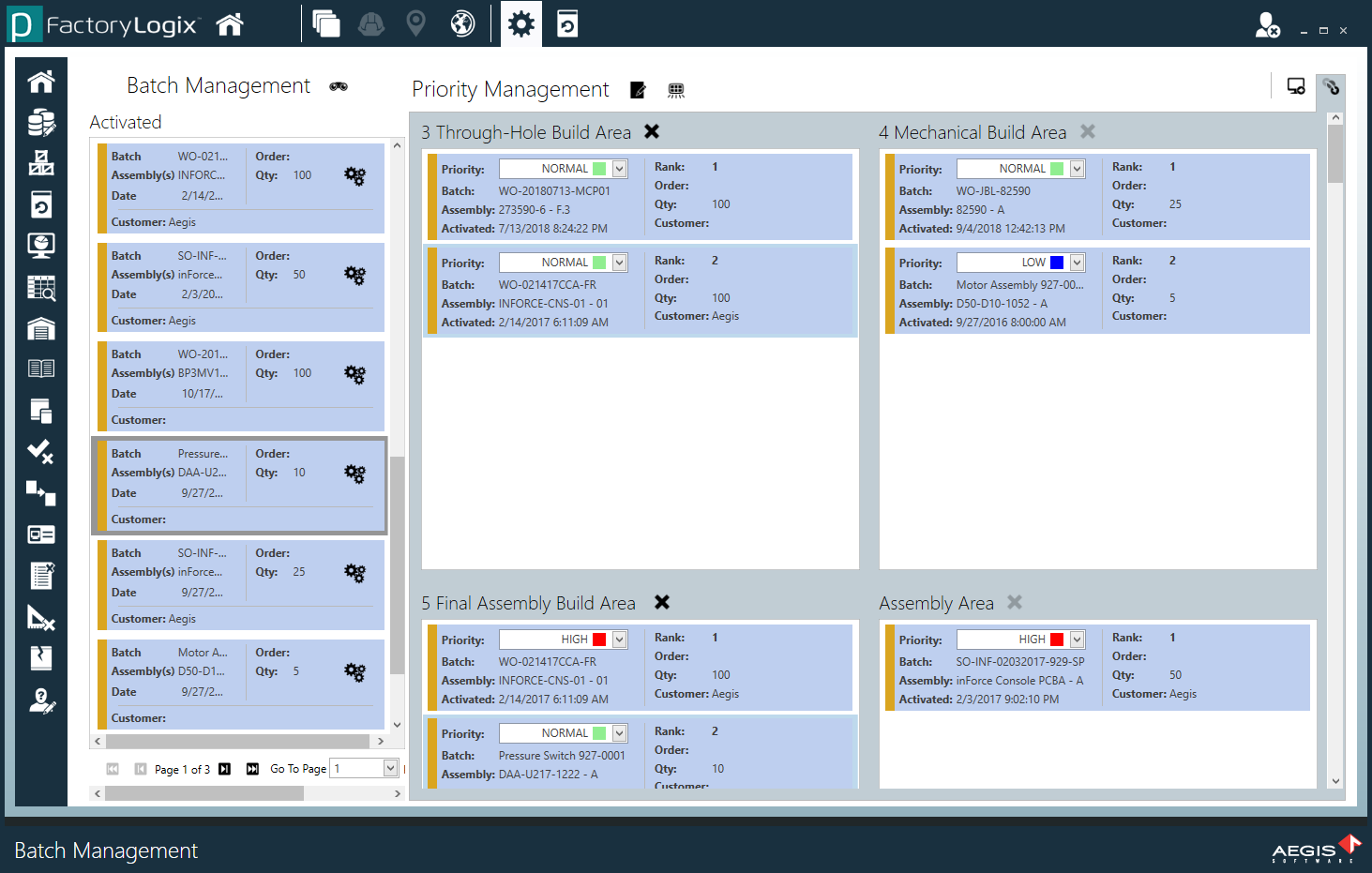 Batch Management Priority Management example