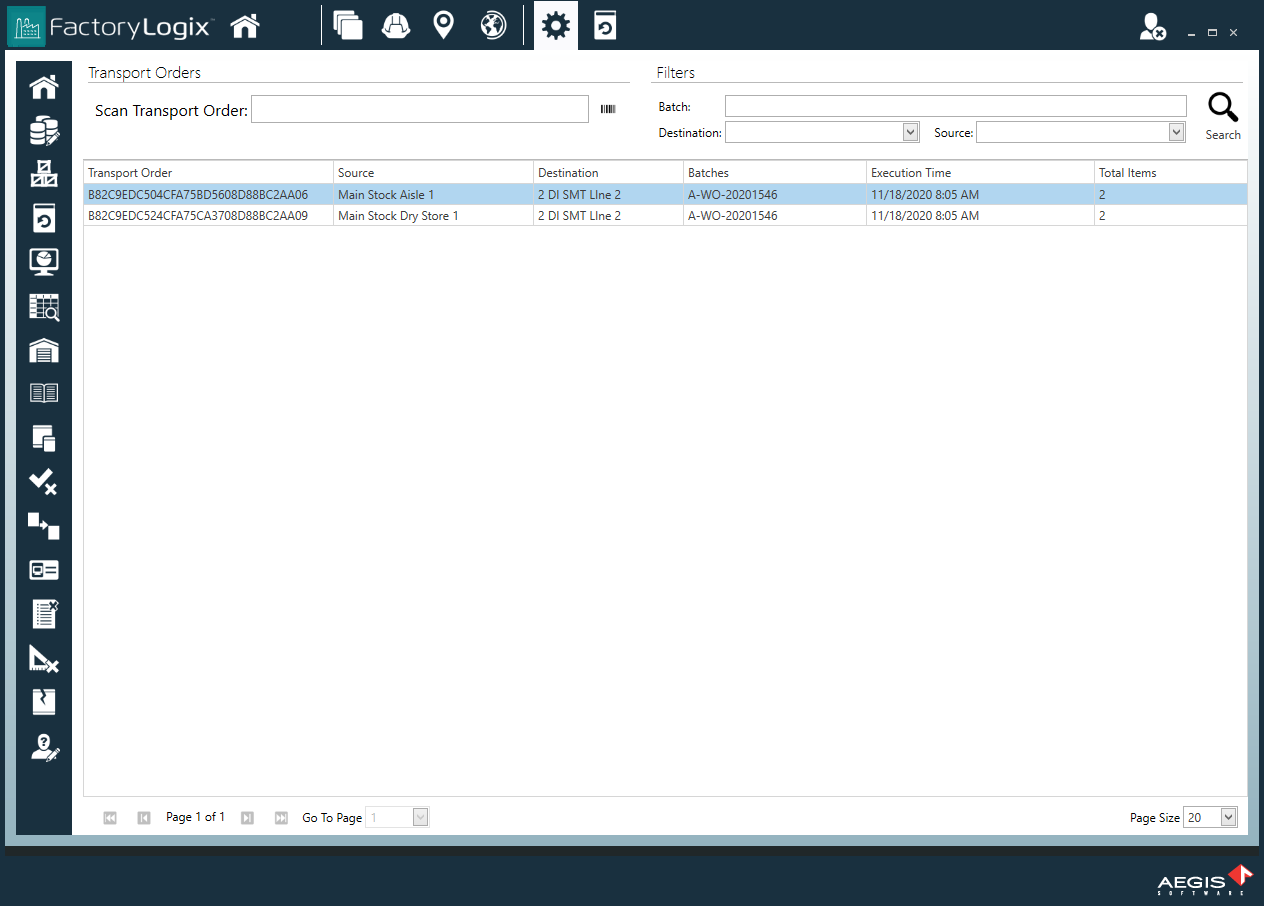 Deliver Materials - Transport Orders
