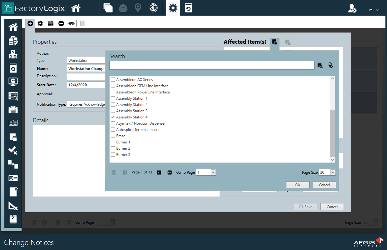 Manage Change Notices