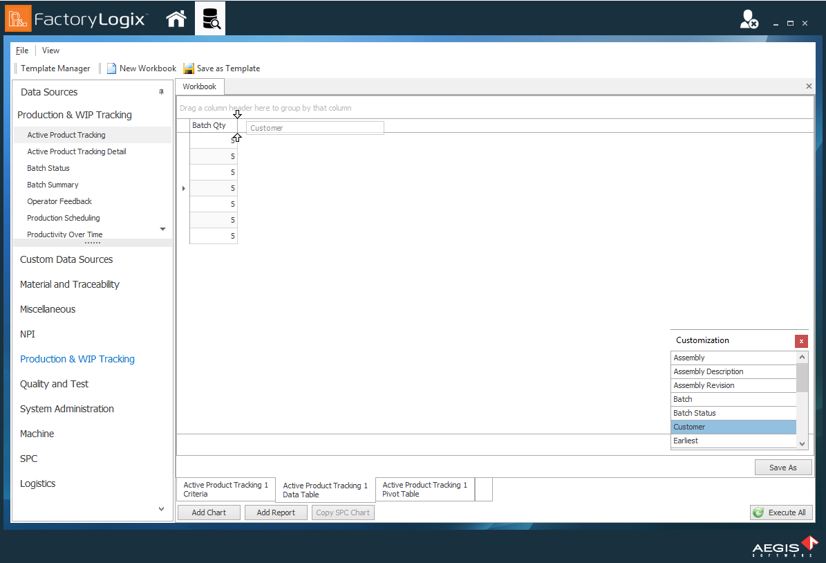 Drag a column to reposition it