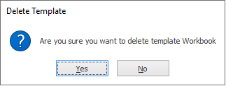 Delete Template confirmation dialog