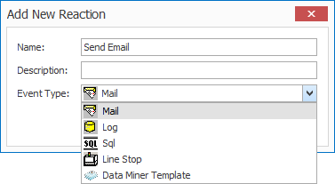Add New Reaction dialog