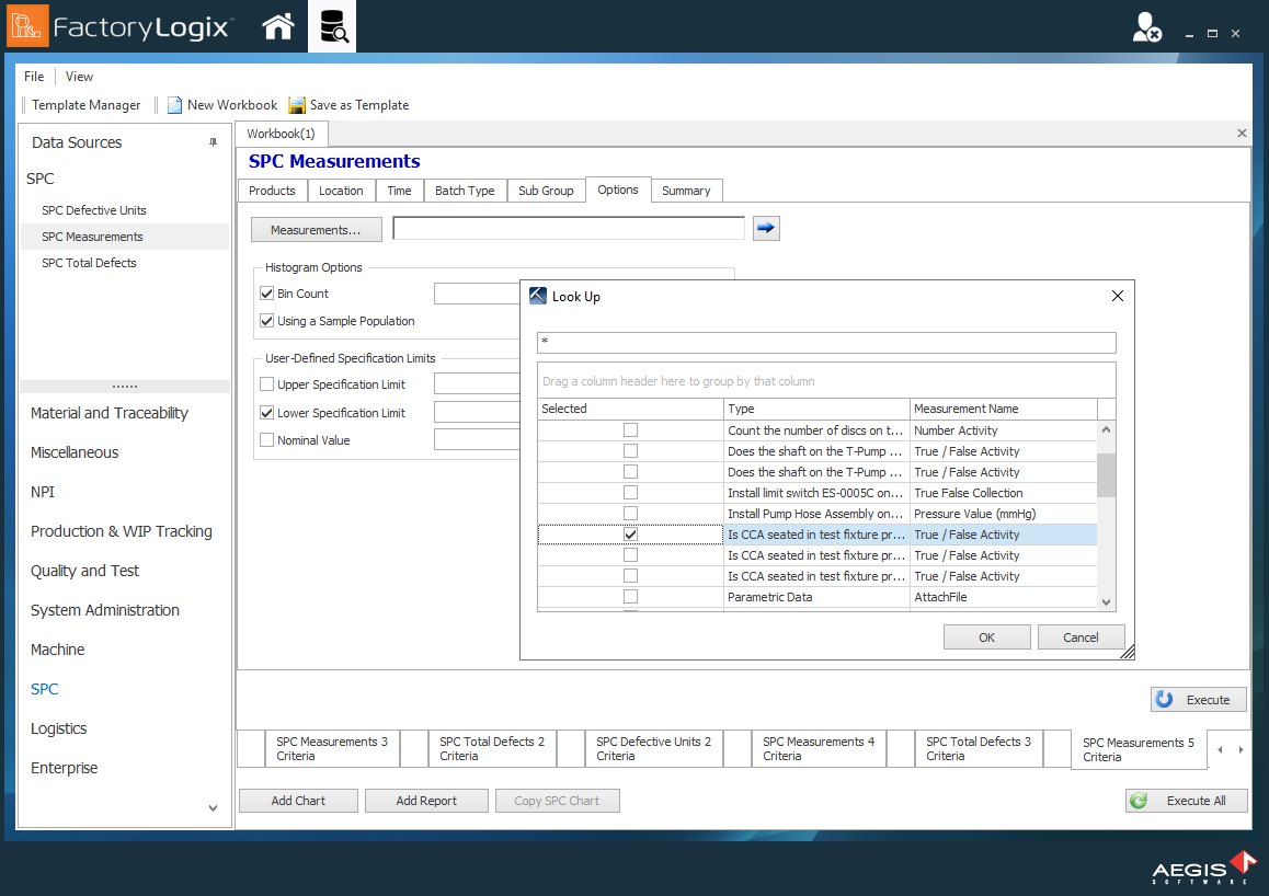 Lookup dialog