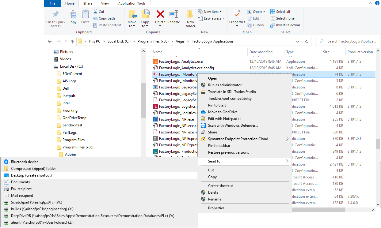 Create a desktop shortcut for iMonitor Viewer