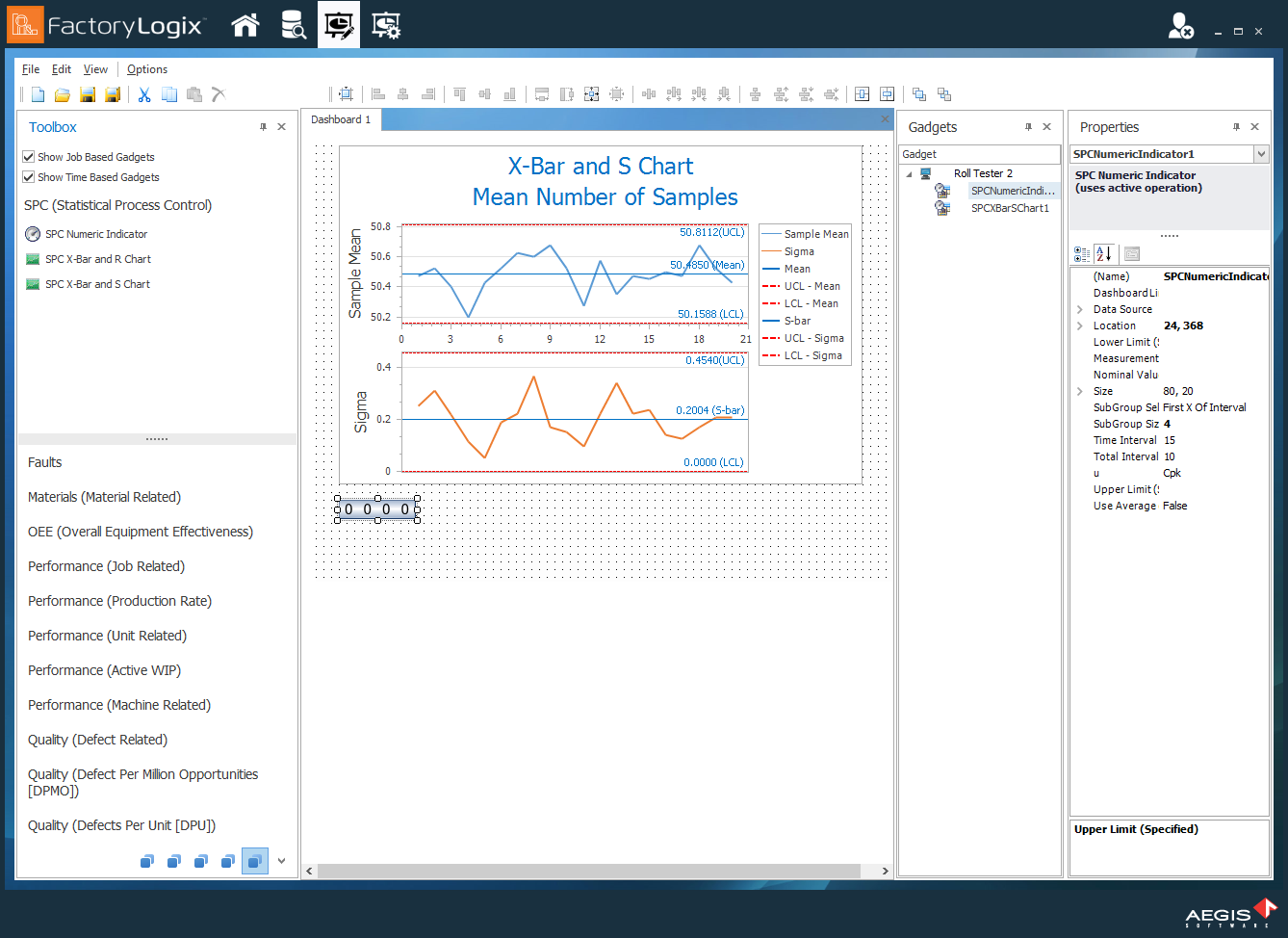 Xbar-S chart using SPC options
