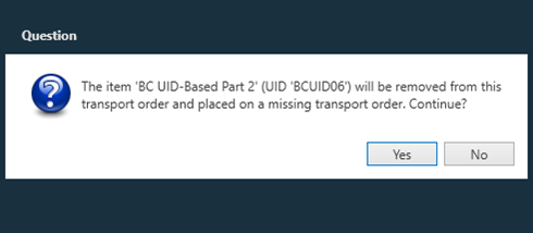 Confirmation dialog