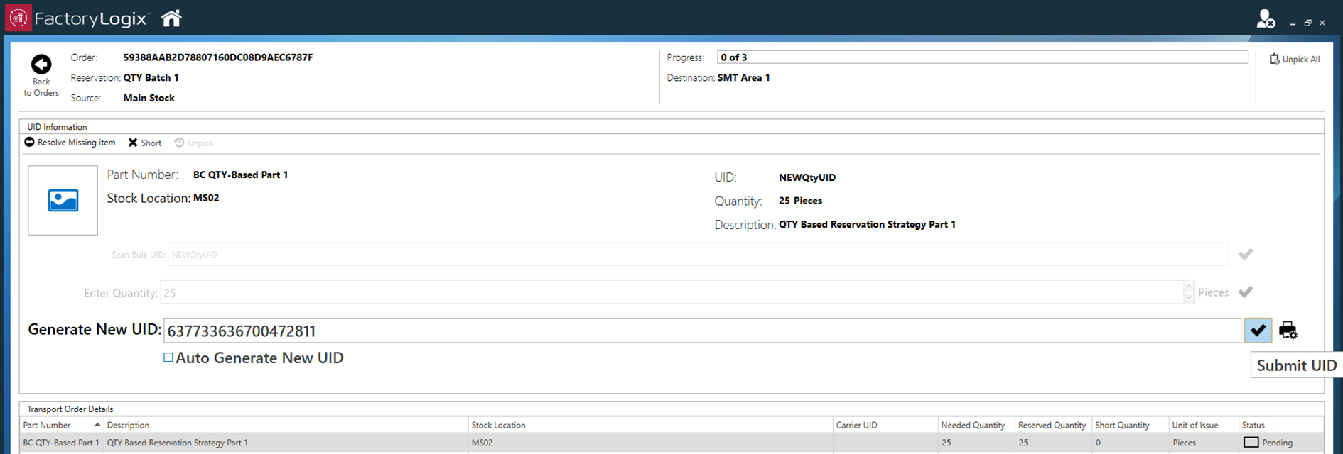 Quantity based picking