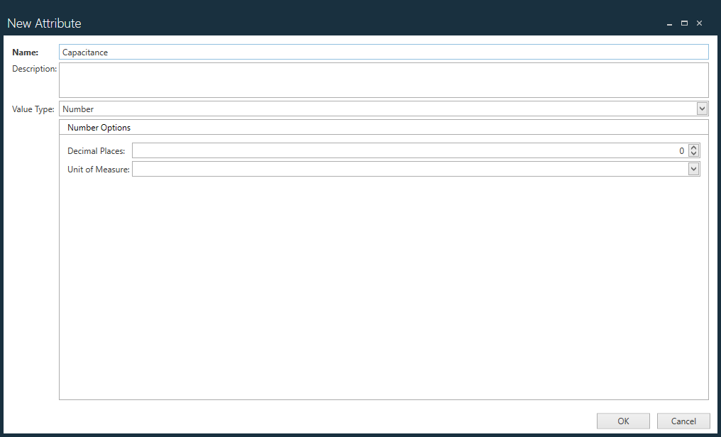 New Attribute dialog