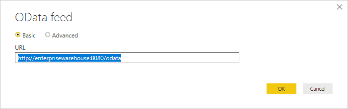 OData feed dialog