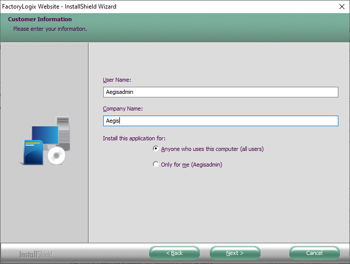 Enter your name and company information