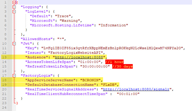 appsettings.json file