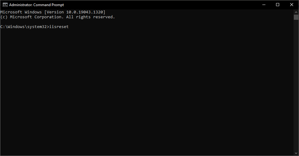 Open a command prompt window as an administrator