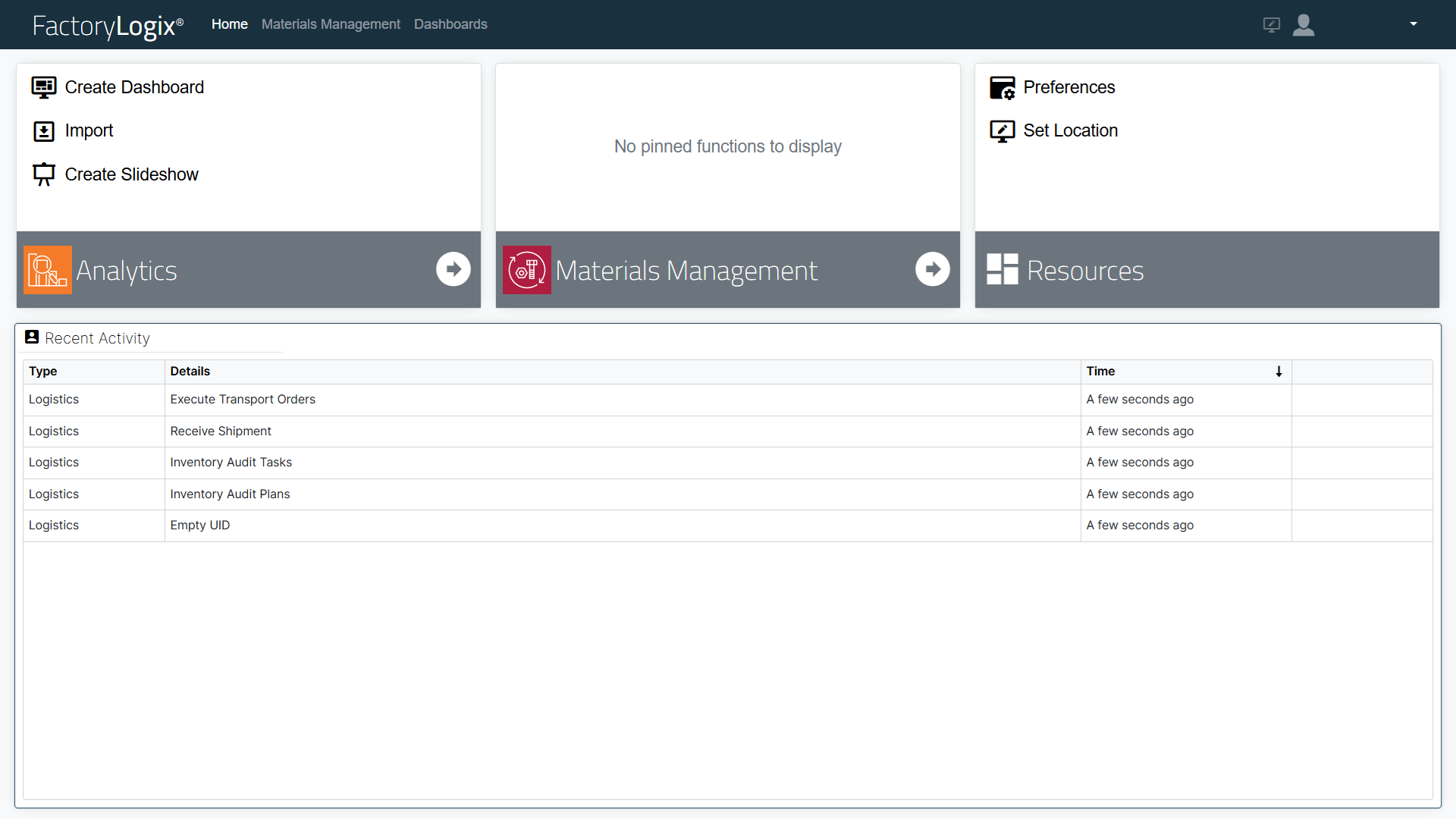 FactoryLogix website main window