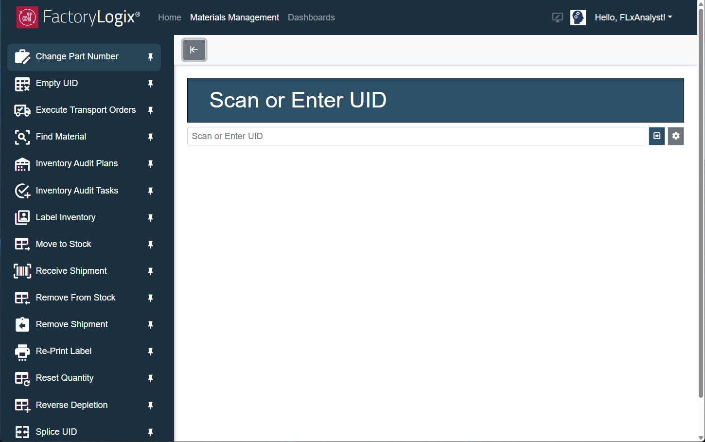 Materials Management commands