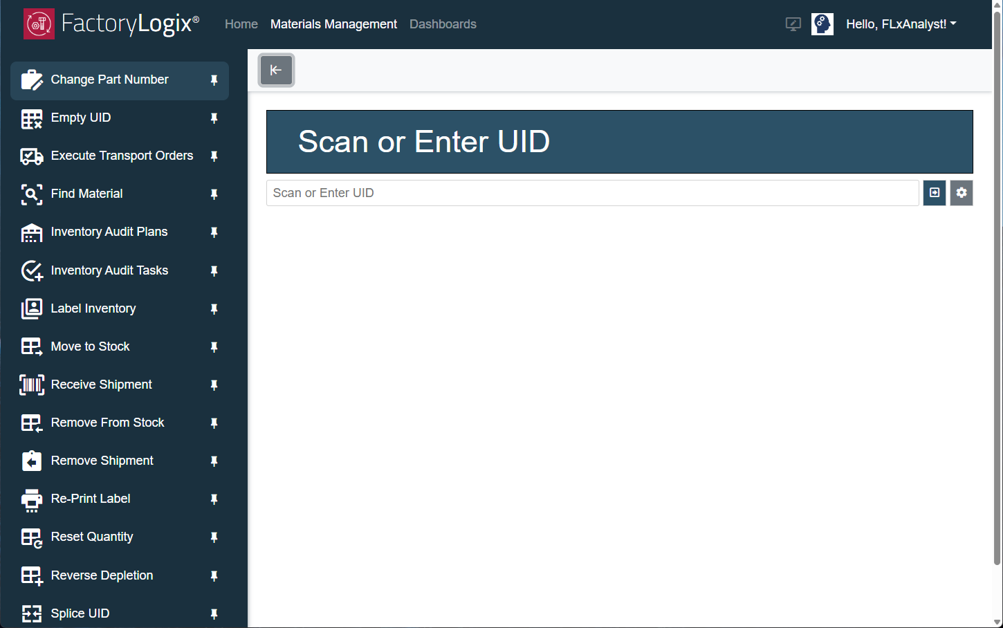 scan or enter a UID