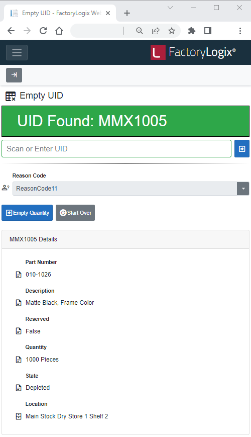 UID Found message