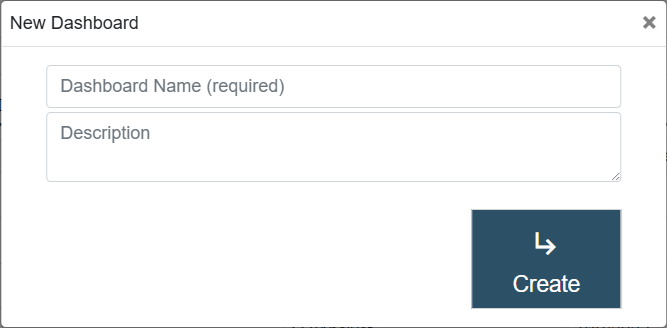 New Dashboard dialog