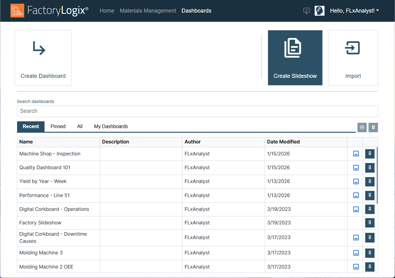 Create Slideshow button