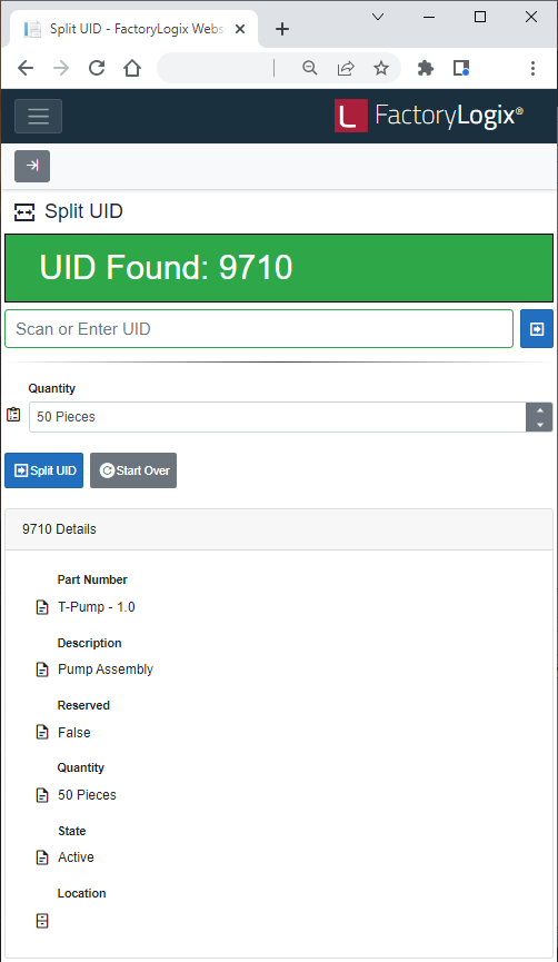 UID Found message