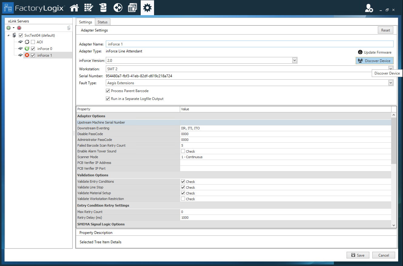 xLink Servers window