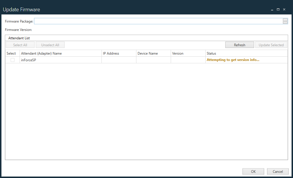 Update Firmware dialog