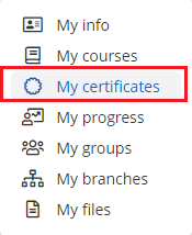 My Certificates command