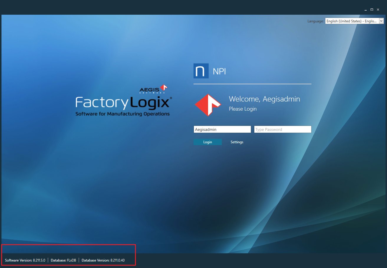 FactoryLogix version details