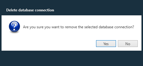 Delete database connection message