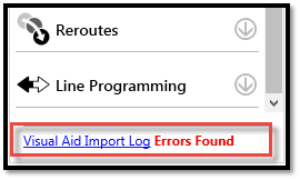 Visual aid import log