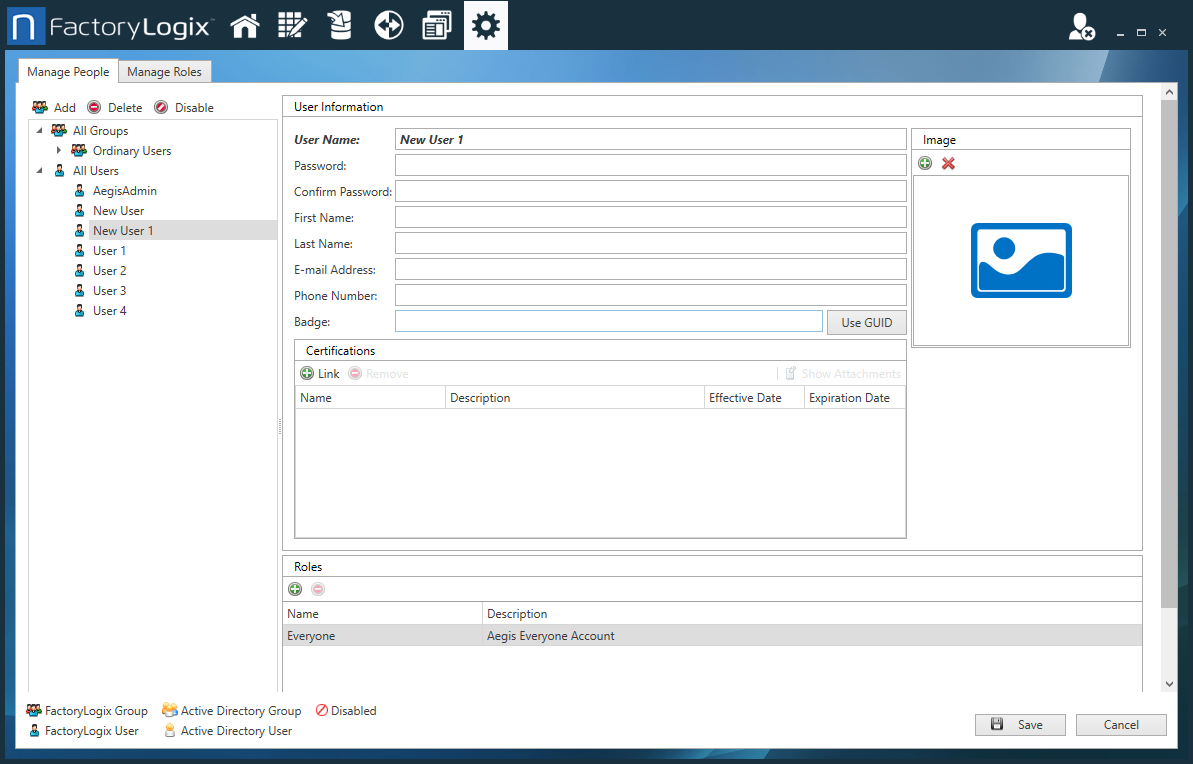 Manage People tab