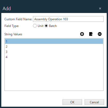 Operation custom field values