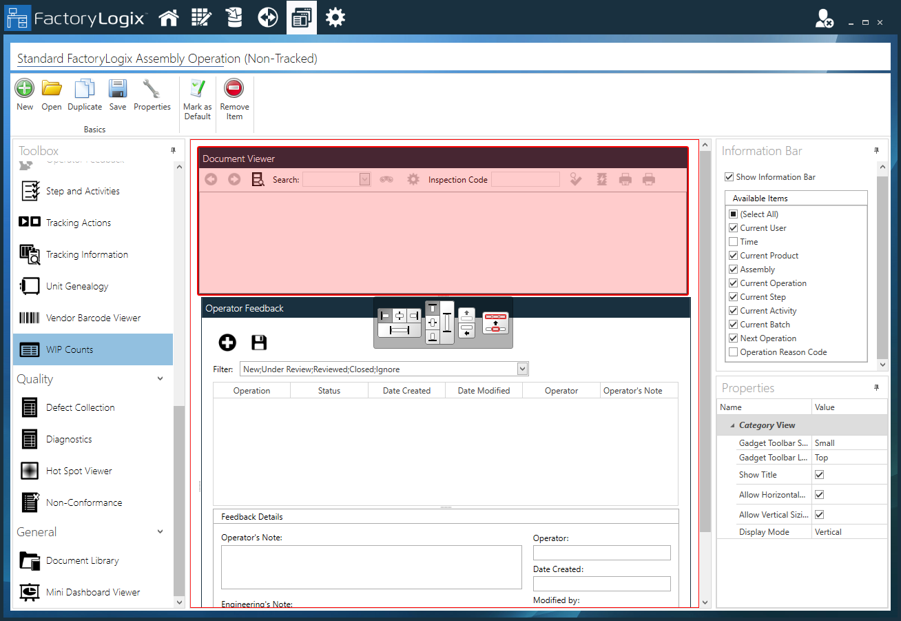 Example operator interface template