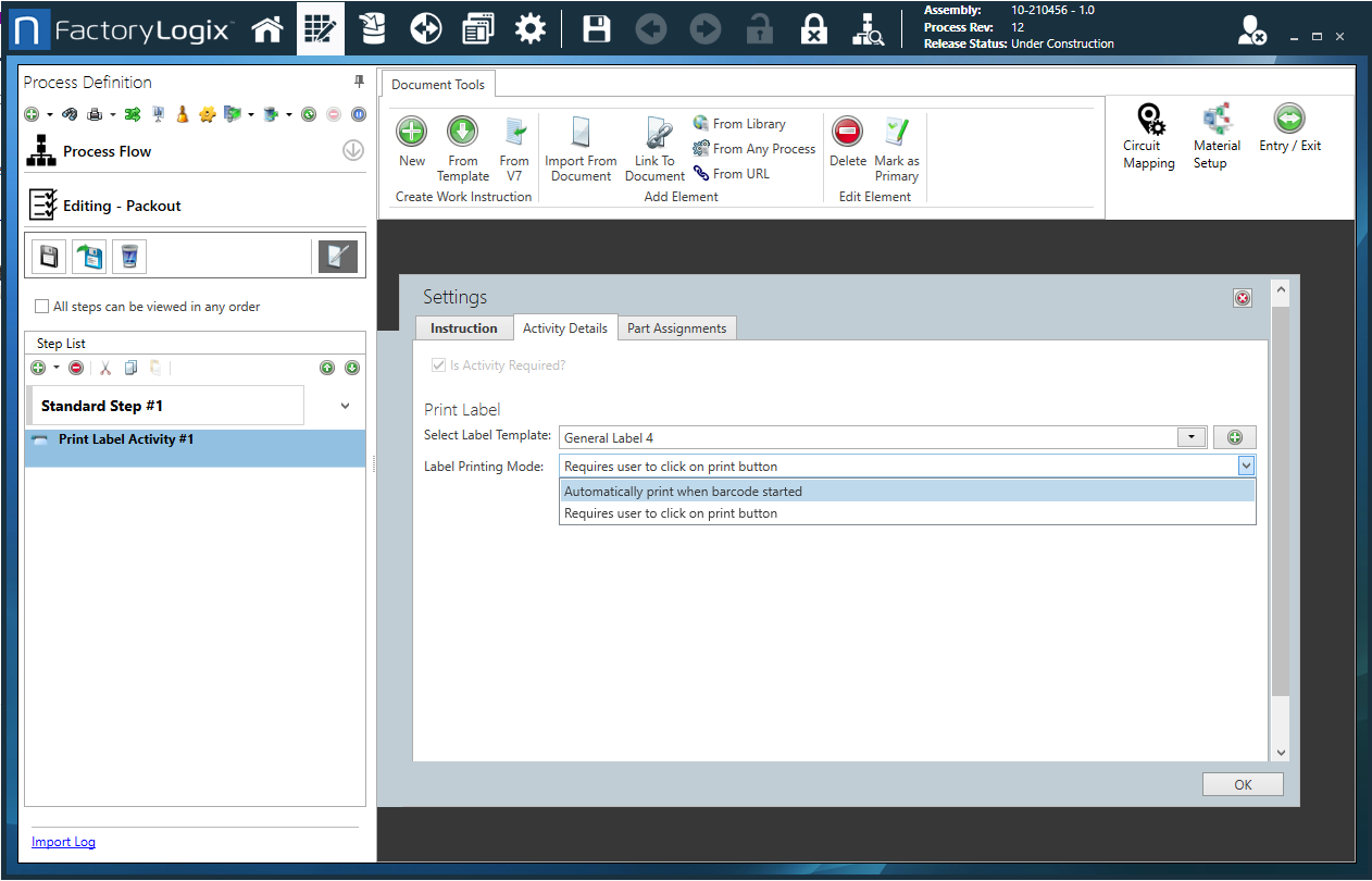 Print Label Activity