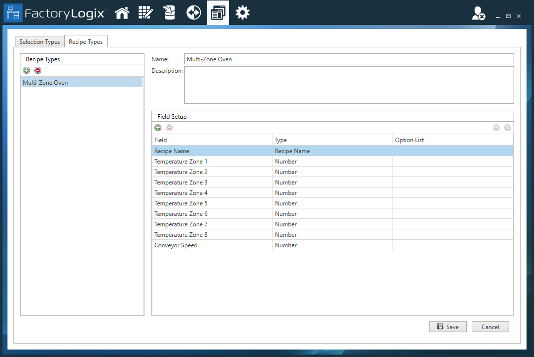 Recipe Types oven example