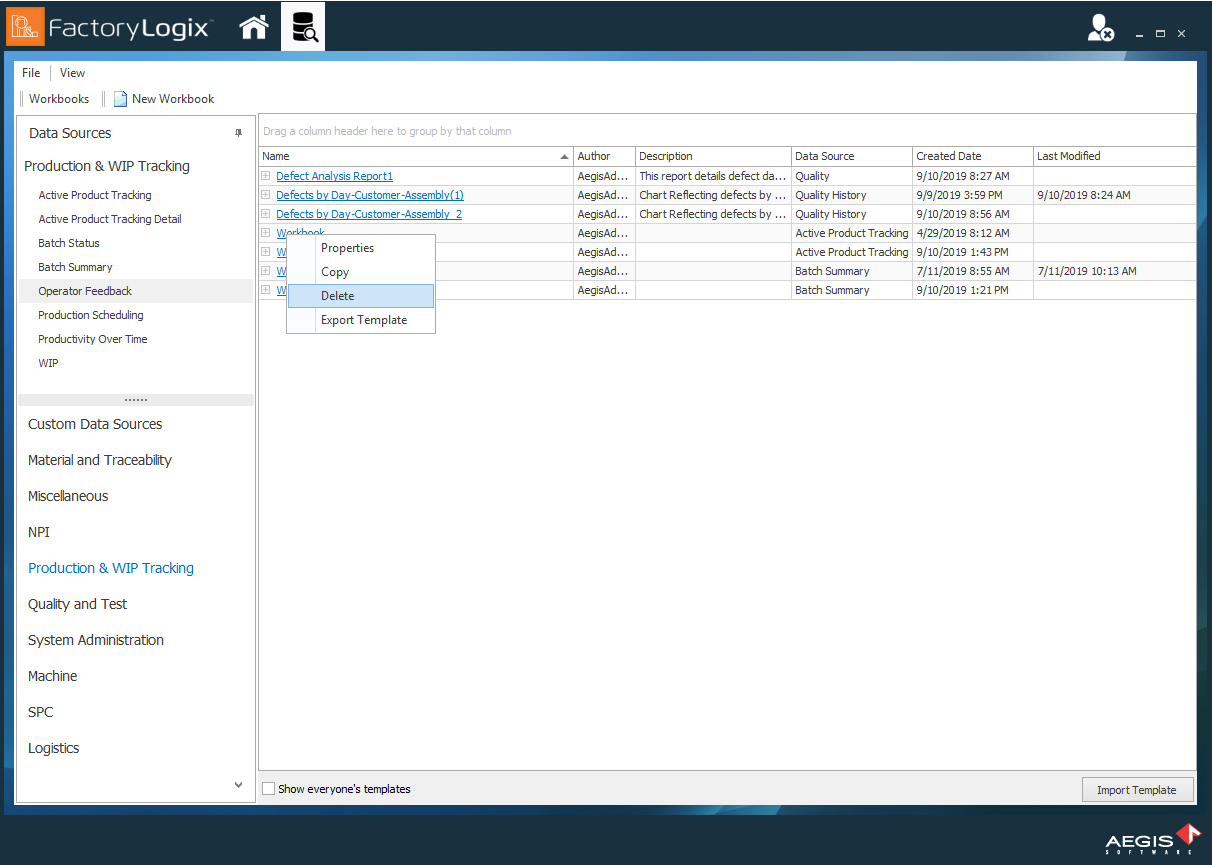 Select Delete from the menu
