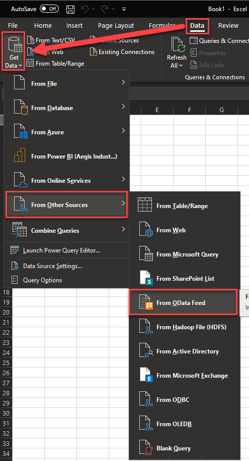 Microsoft Power BI  OData connector example